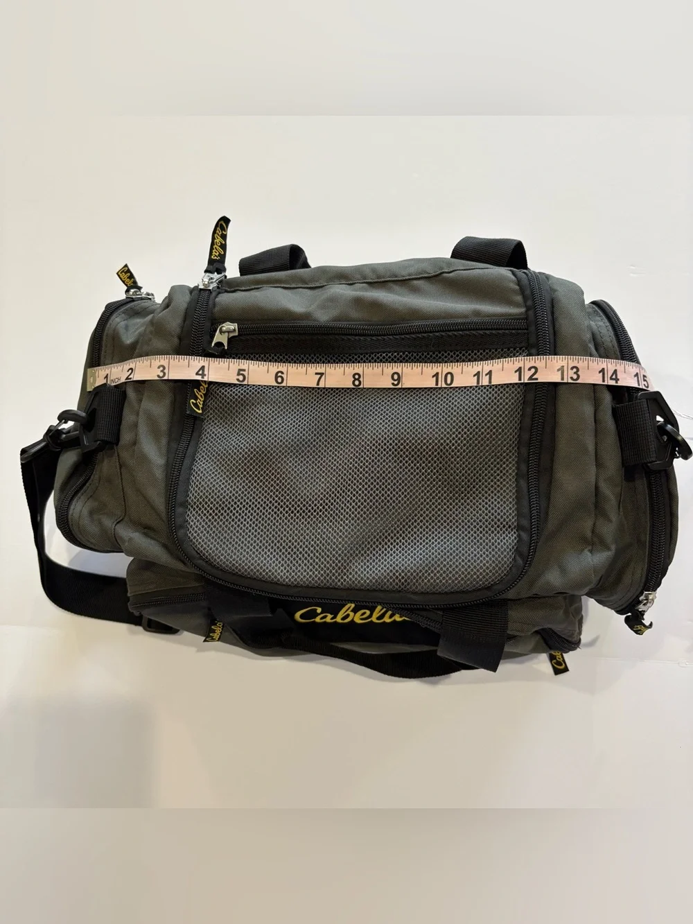Cabela’s Utility Gear Bag Duffel Travel Fishing Tackle Gray Black 15x10x8